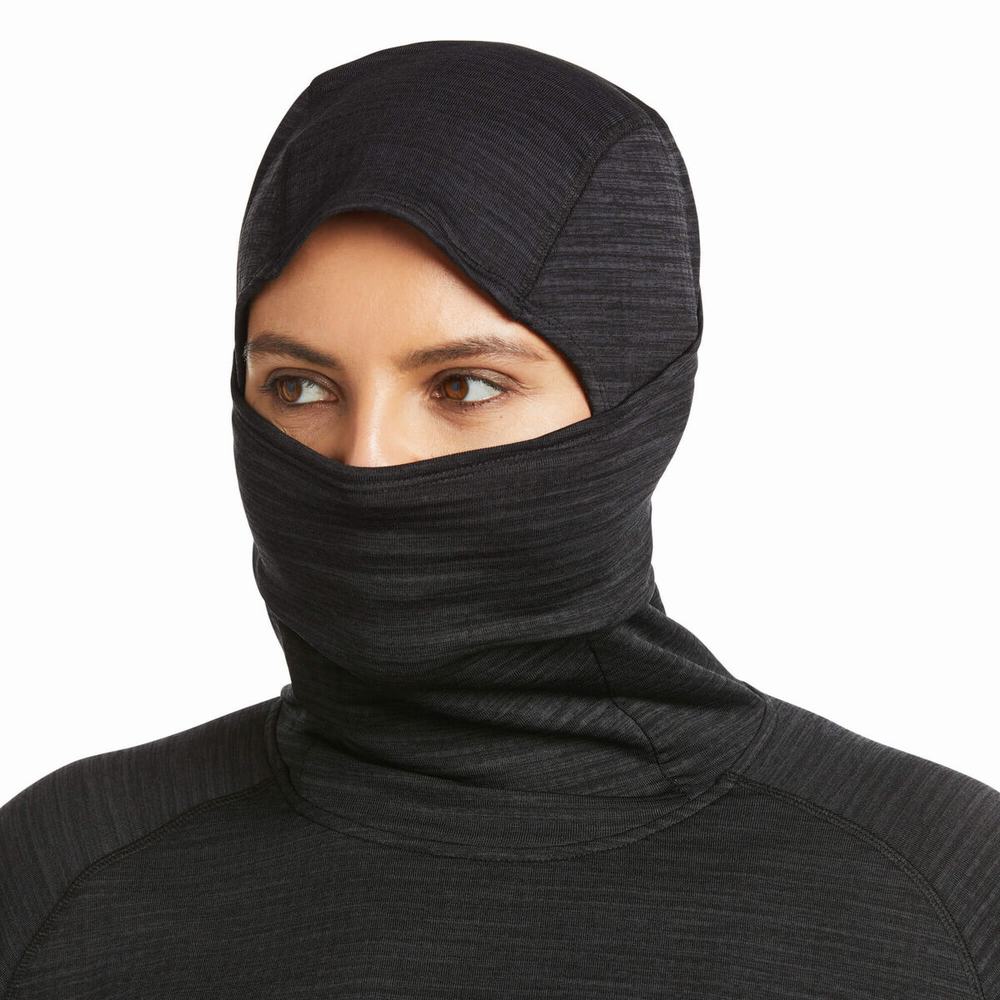 Black Women's Ariat Rebar Gridwork Balaclava Hoodies | 5617-RYZKX