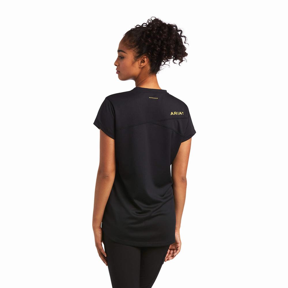 Black Women's Ariat Rebar Polartec Elite All Season Tops | 2746-QAJHK