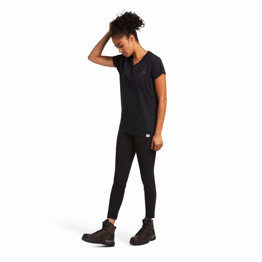 Black Women's Ariat Rebar Polartec Elite All Season Tops | 2746-QAJHK