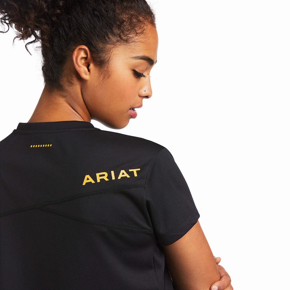 Black Women's Ariat Rebar Polartec Elite All Season Tops | 2746-QAJHK