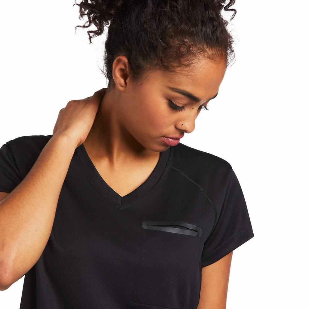 Black Women's Ariat Rebar Polartec Elite All Season Tops | 2746-QAJHK