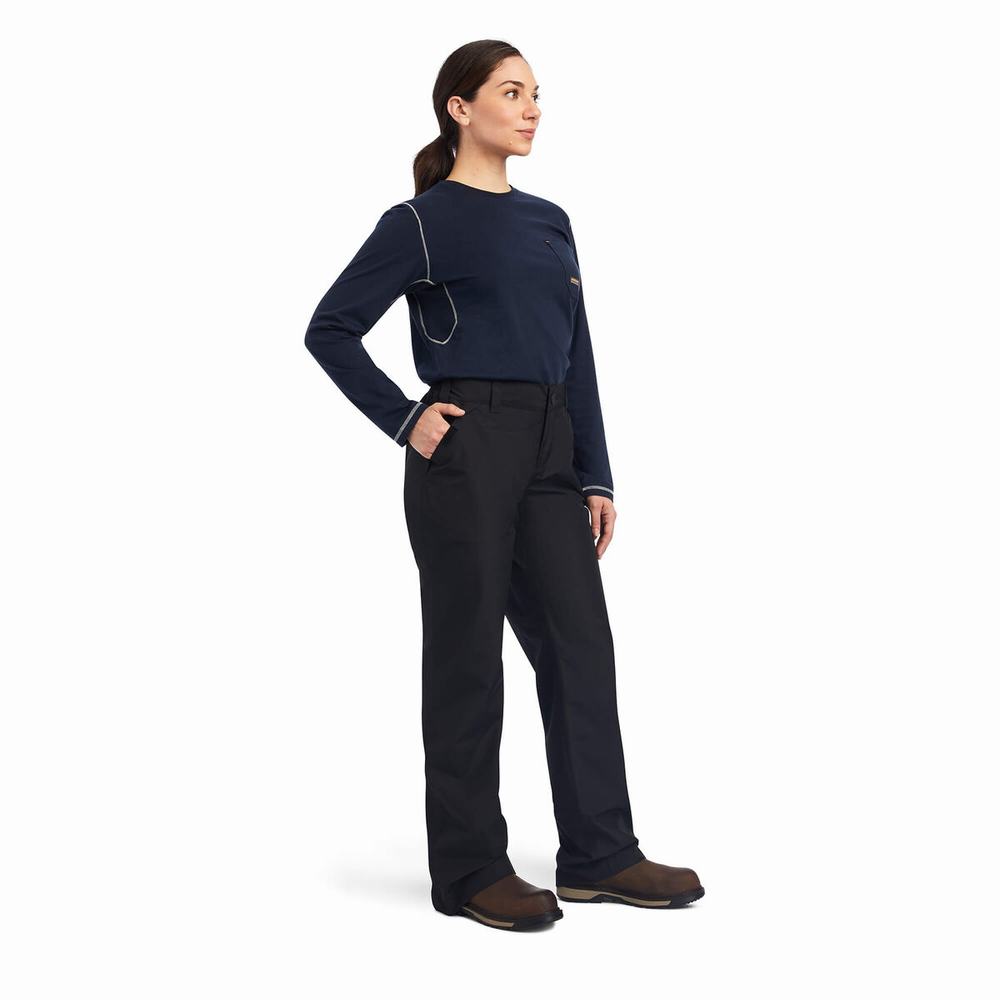 Black Women's Ariat Rebar Stormshell Waterproof Pants | 8236-ABOYS