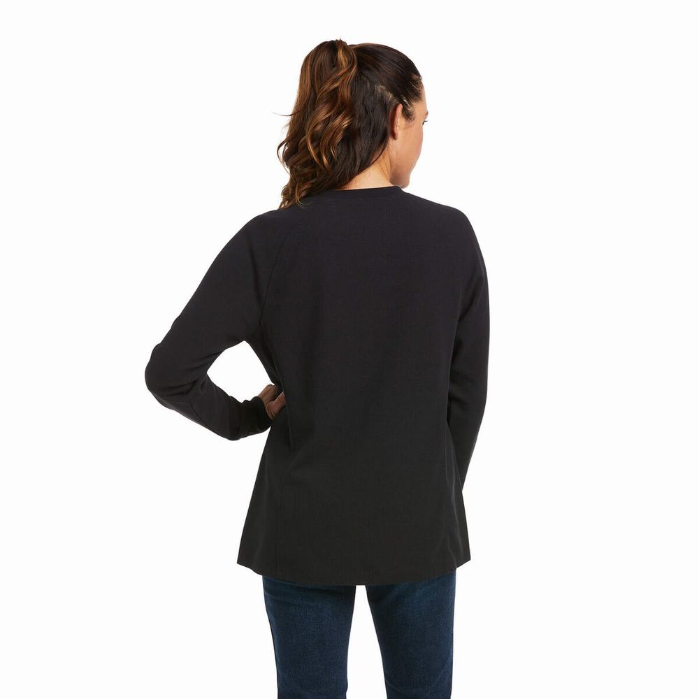 Black Women's Ariat Rebar Thermal Shirts | 4736-RYWBF