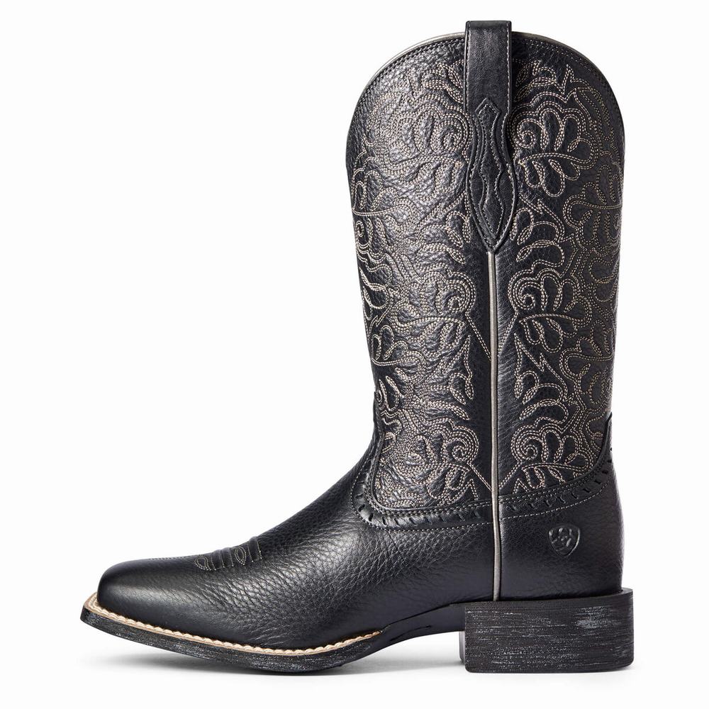 Black Women's Ariat Round Up Remuda Western Boots | 4176-VORDP