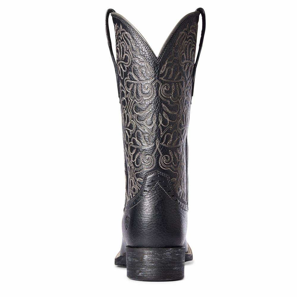 Black Women's Ariat Round Up Remuda Western Boots | 4176-VORDP