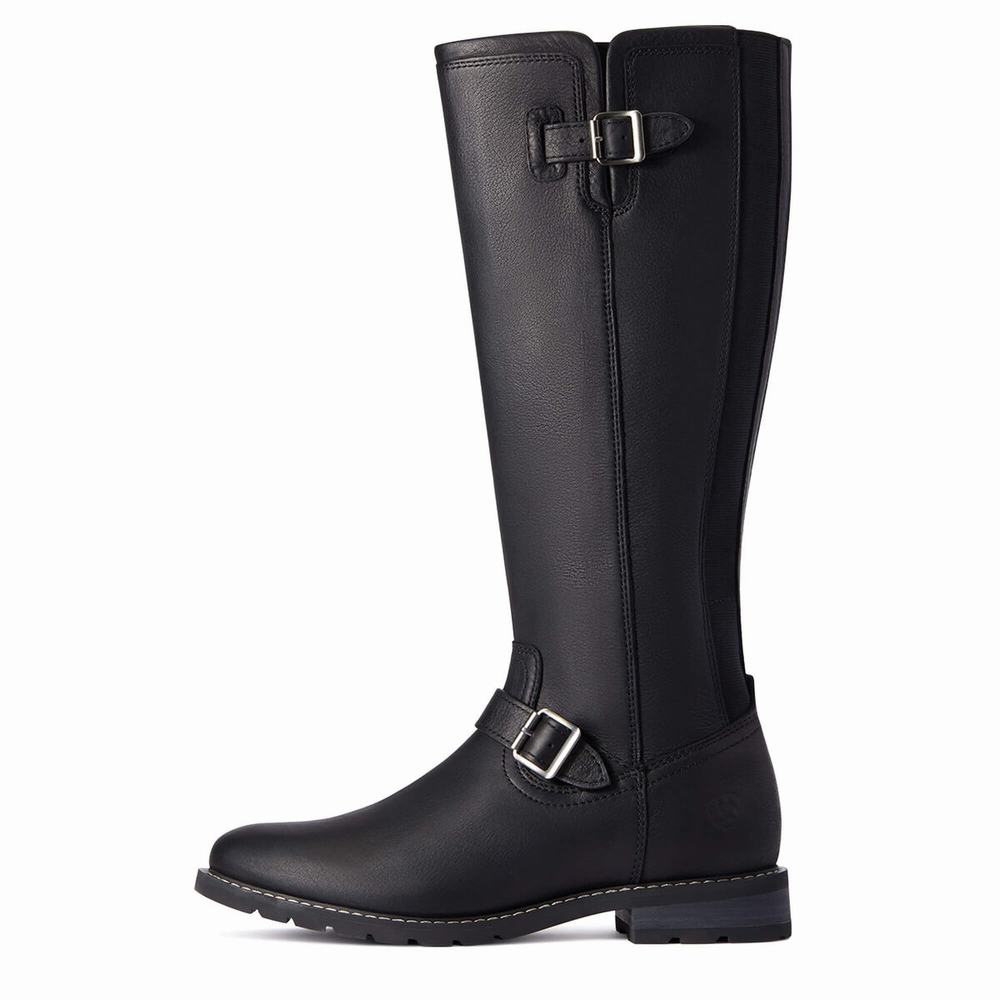 Black Women's Ariat Sadie Waterproof Dress Boots | 6049-IBAUP