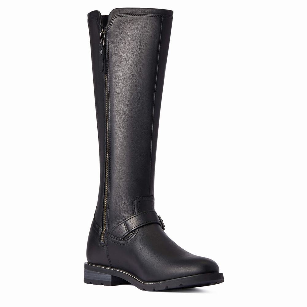 Black Women's Ariat Sadie Waterproof Dress Boots | 6049-IBAUP