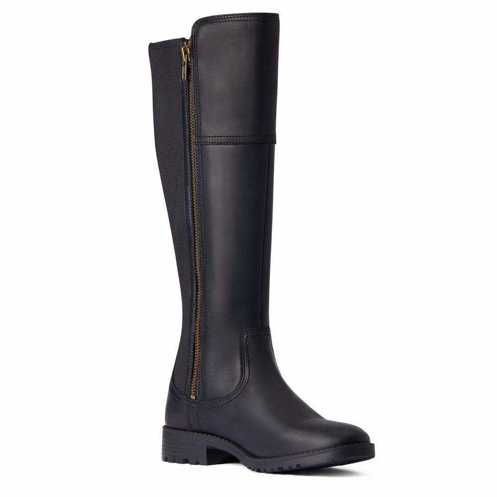 Black Women's Ariat Sutton II Waterproof Dress Boots | 6781-KCXRI