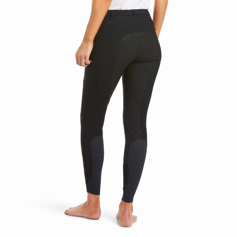 Black Women's Ariat Triton Grip Full Seat Breech Pants | 9835-HGNYO