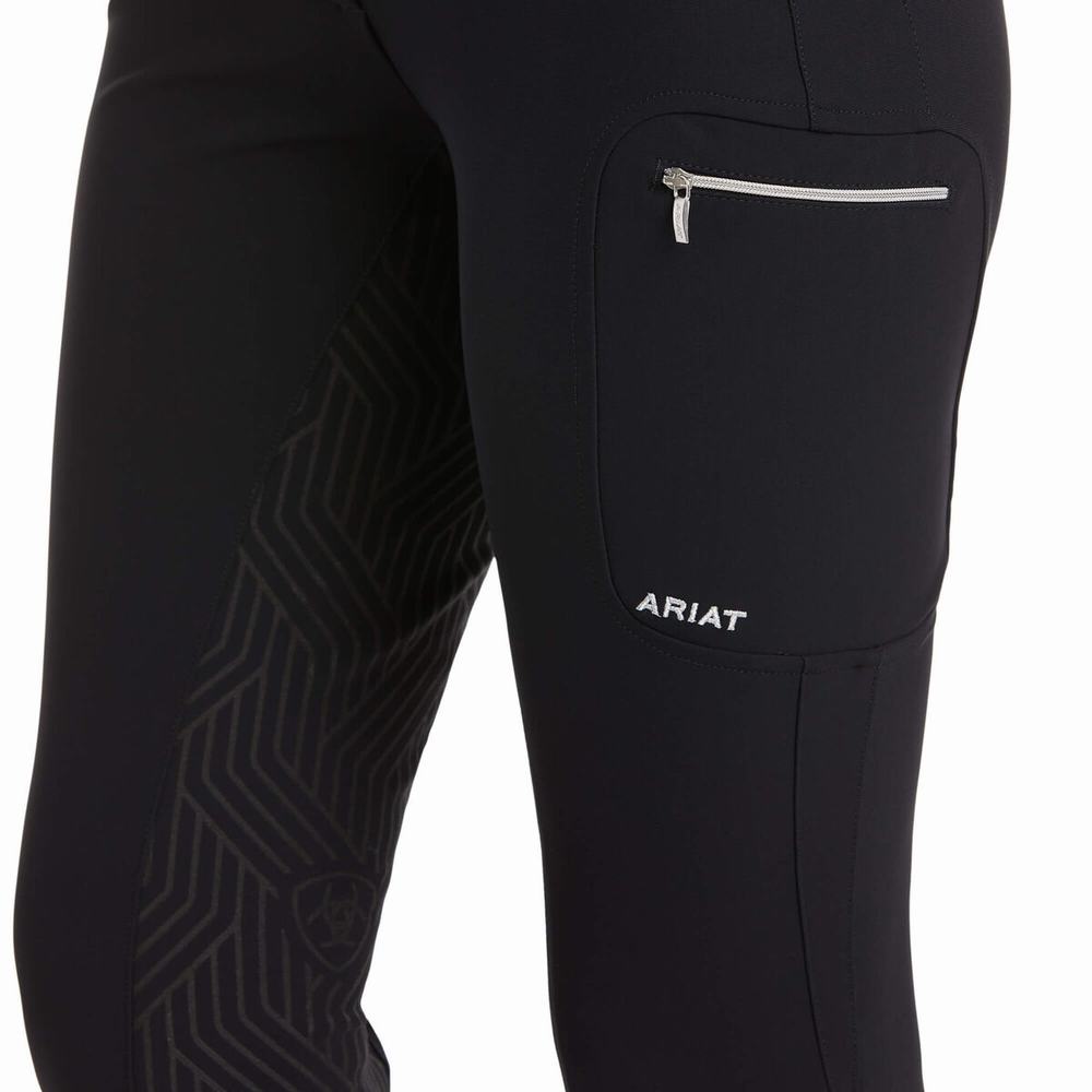 Black Women's Ariat Triton Grip Full Seat Breech Pants | 9835-HGNYO