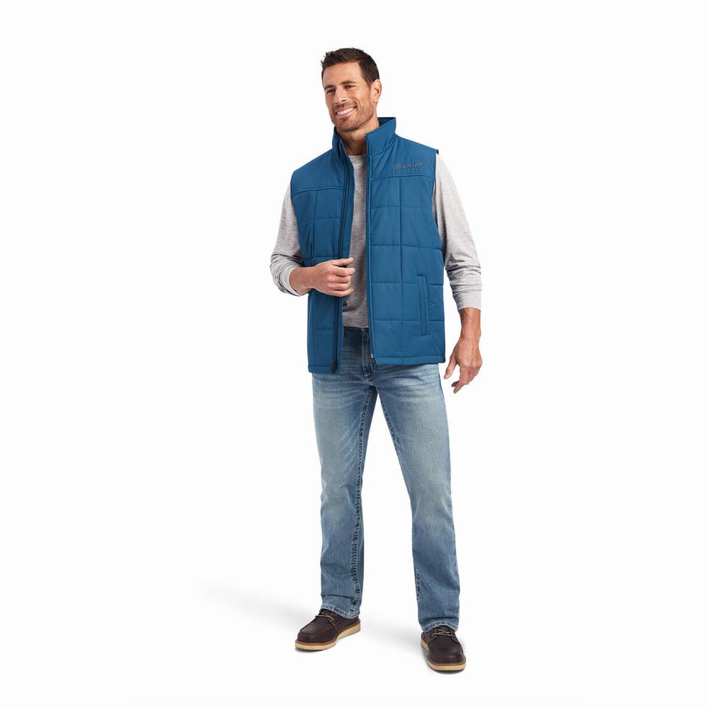 Blue Men's Ariat Crius Insulated Jackets | 7093-MFDYW