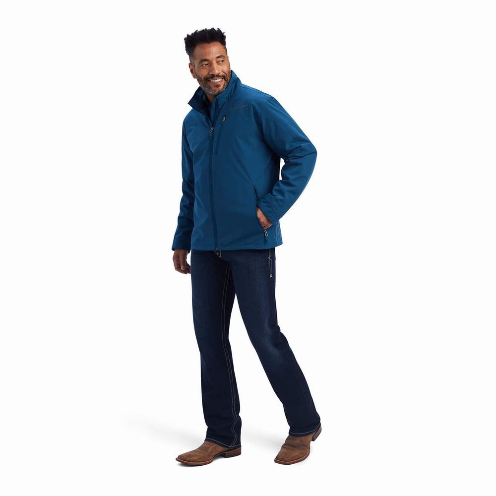 Blue Men's Ariat Tek Flex Jackets | 0798-WVQOE