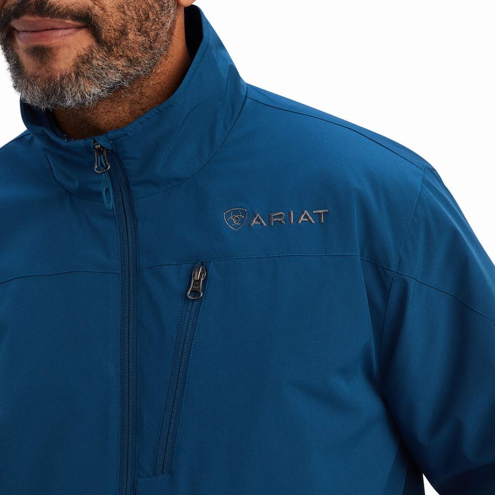 Blue Men's Ariat Tek Flex Jackets | 0798-WVQOE