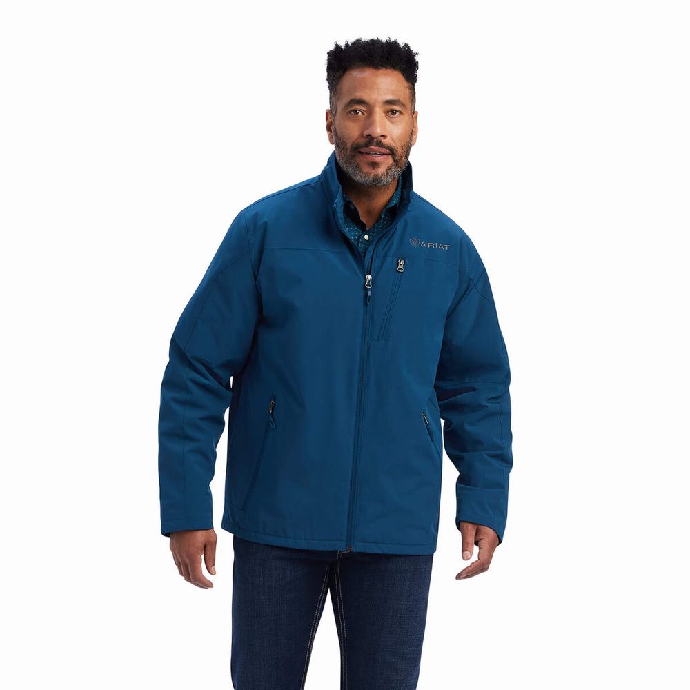 Blue Men\'s Ariat Tek Flex Jackets | 0798-WVQOE