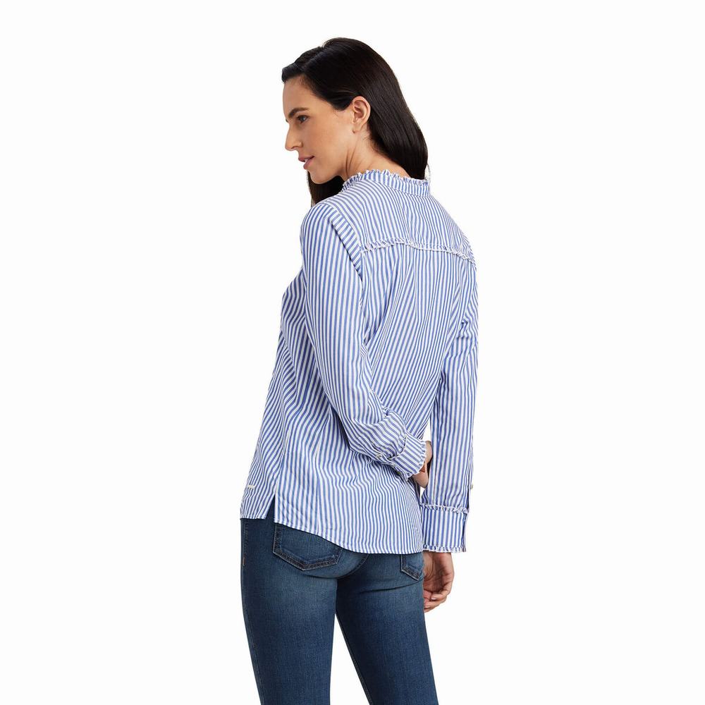 Blue Women's Ariat Clarion Tops | 7941-UQKAG