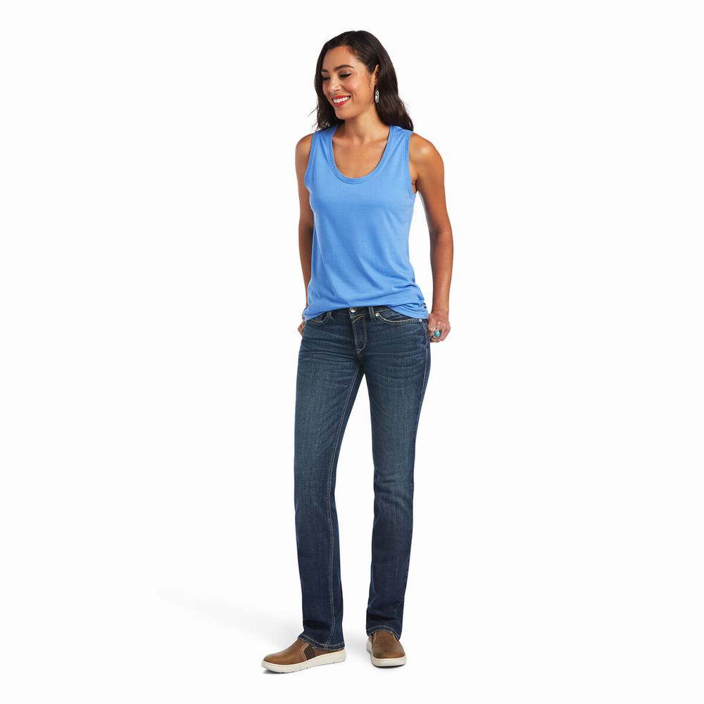 Blue Women's Ariat Element Tops | 0274-GTMKW