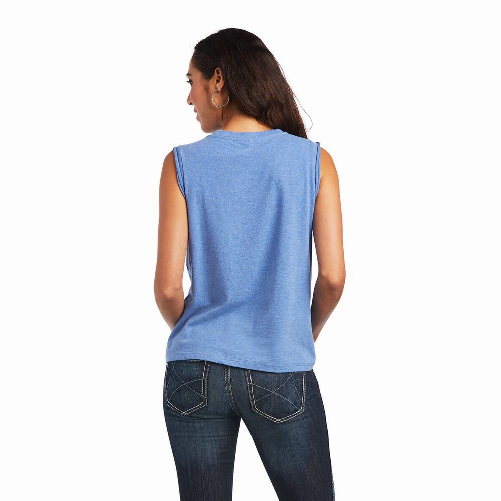 Blue Women's Ariat Mama Tops | 8463-FREWL