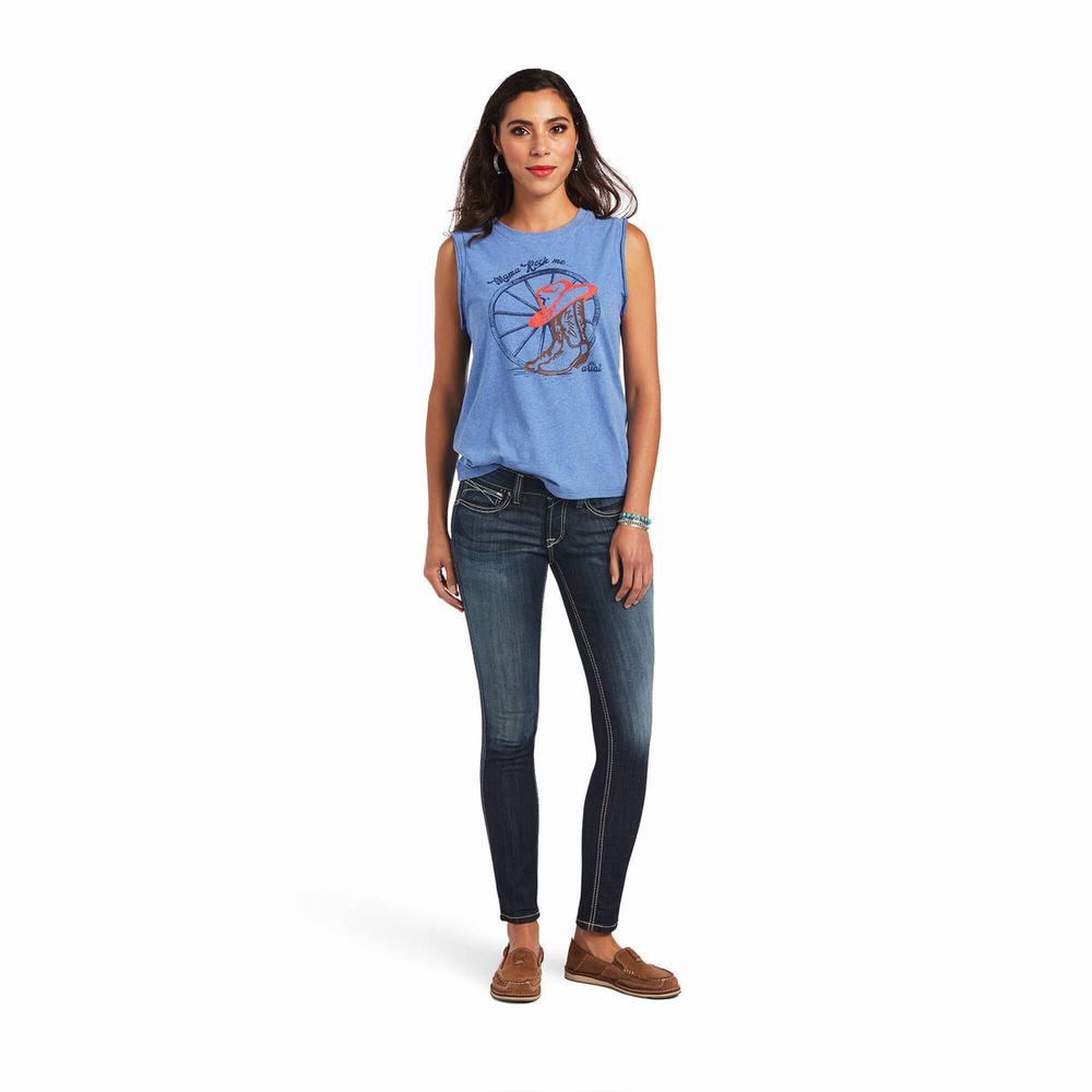 Blue Women's Ariat Mama Tops | 8463-FREWL