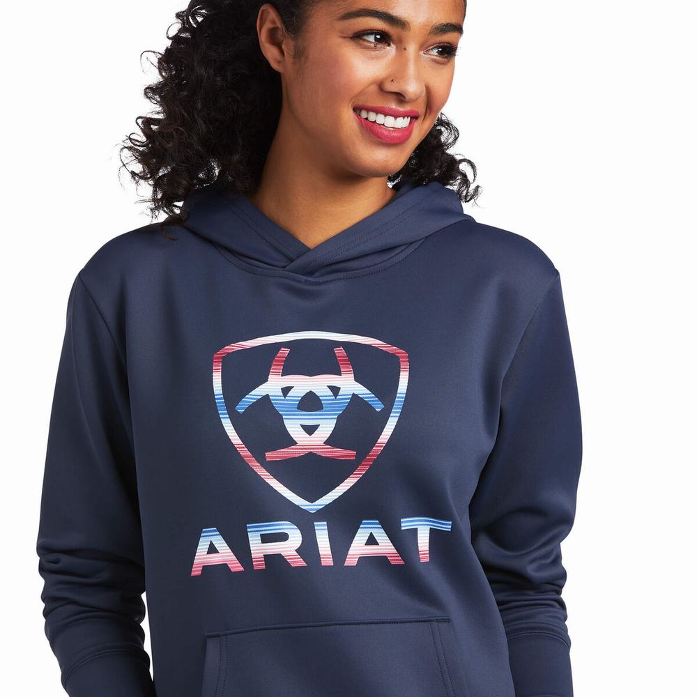 Blue Women's Ariat TEK Hoodies | 6180-ULEYH