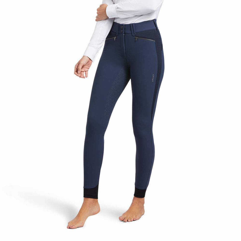 Blue Women\'s Ariat Tri Factor X Bellatrix Full Seat Breech Pants | 7510-REQBA