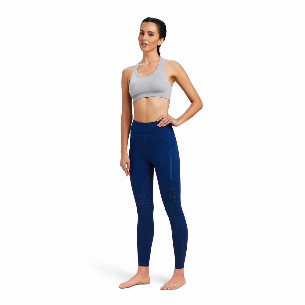 Blue Women's Ariat Venture Thermal Half Grip Pants | 8627-VDYGU