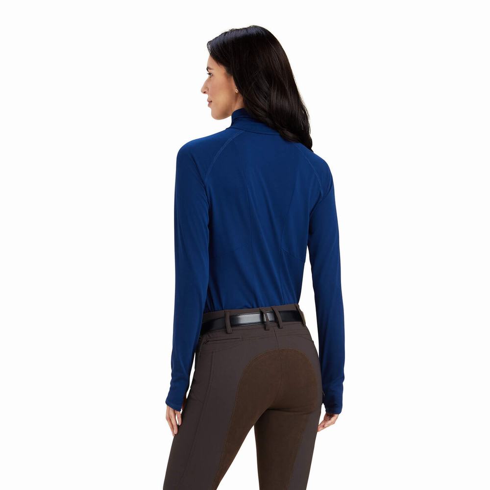 Blue Women's Ariat Venture Tops | 2185-SCGFY