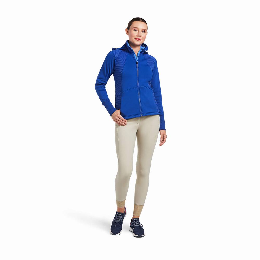 Blue Women's Ariat Wilde Full Zip Hoodies | 0179-FULKA