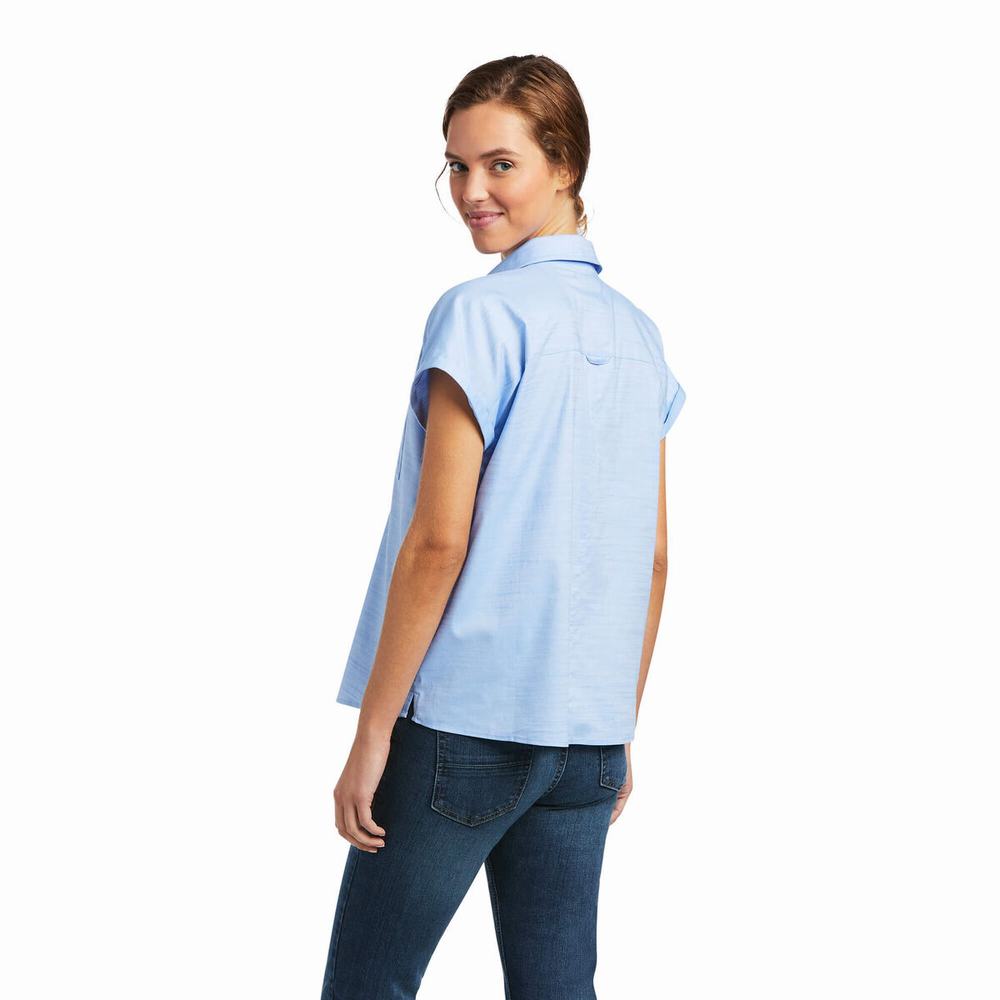 Blue Women's Ariat Zenith Tops | 6049-BKVXI