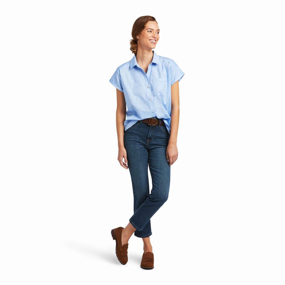 Blue Women's Ariat Zenith Tops | 6049-BKVXI