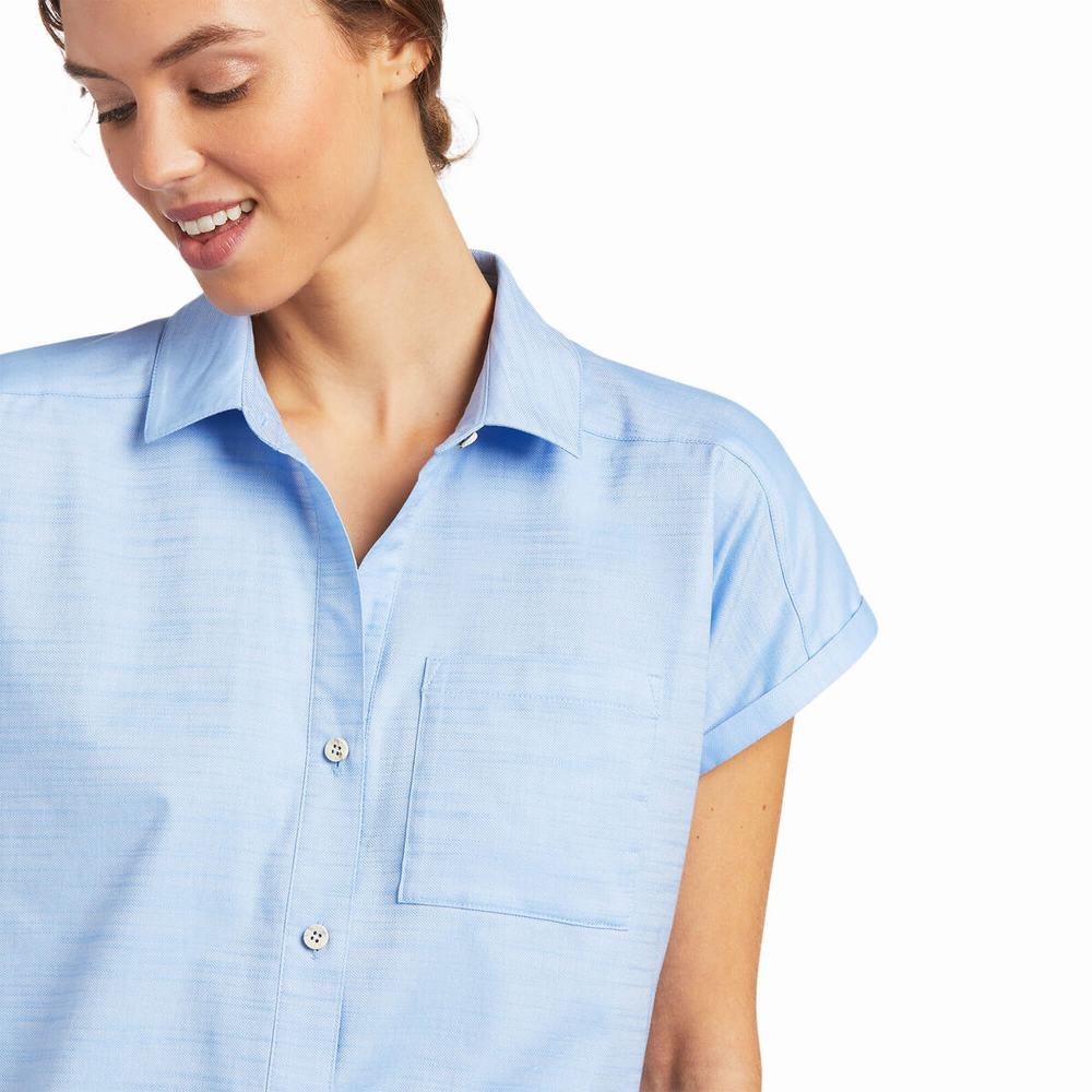 Blue Women's Ariat Zenith Tops | 6049-BKVXI