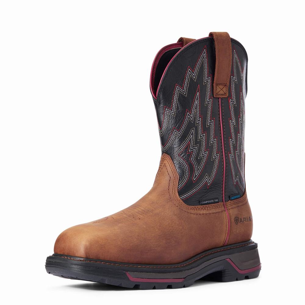 Brown Men\'s Ariat Big Rig Waterproof Composite Toe Waterproof Boots | 7930-YHNFW