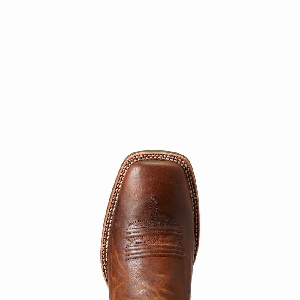 Brown Men's Ariat Brushrider Western Boots | 3982-BYLJM