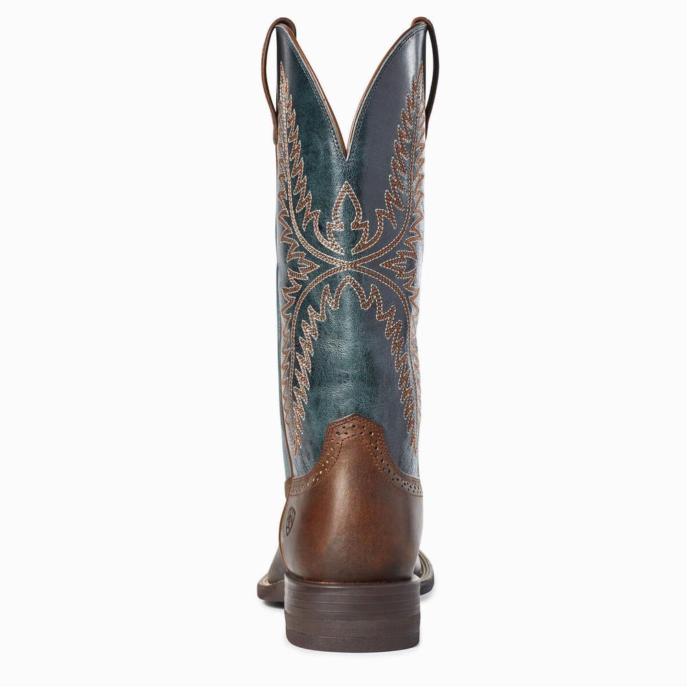 Brown Men's Ariat Caprock Western Boots | 0493-KWEBL