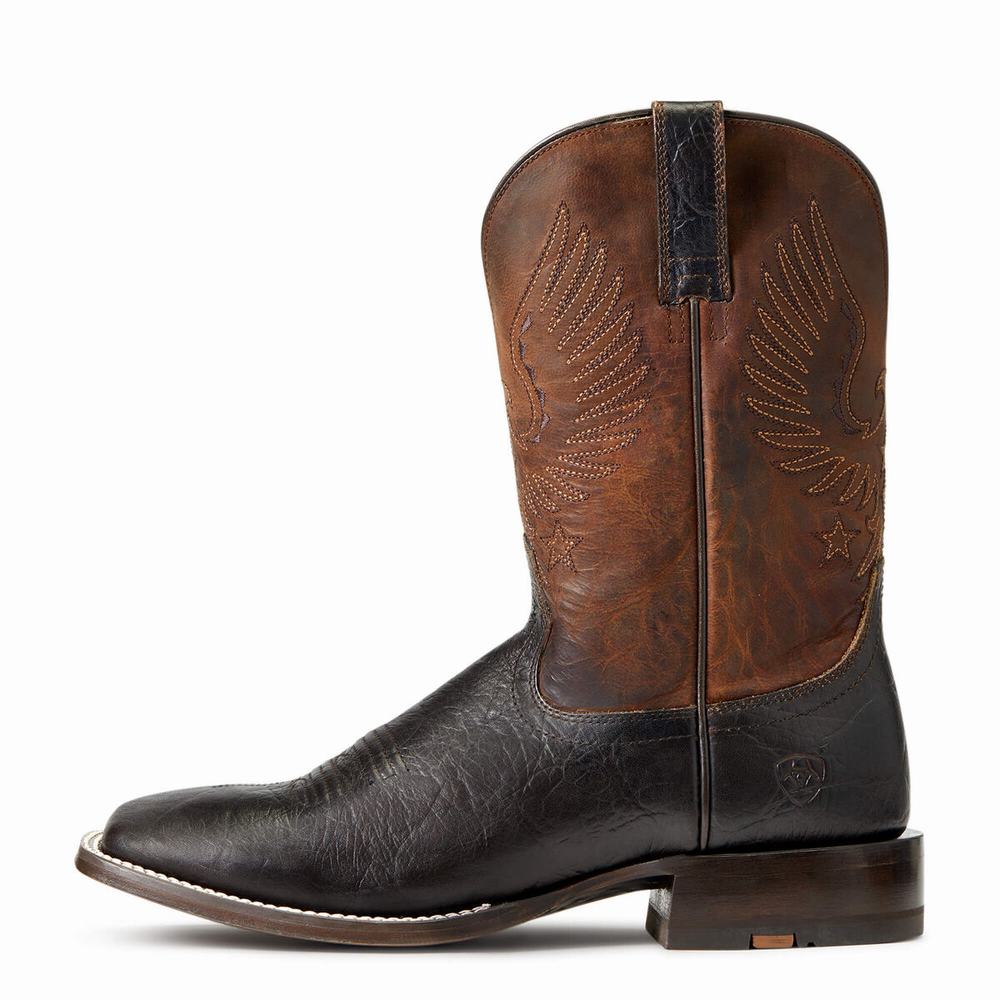 Brown Men's Ariat Circuit Eagle Western Boots | 1458-GWUIQ