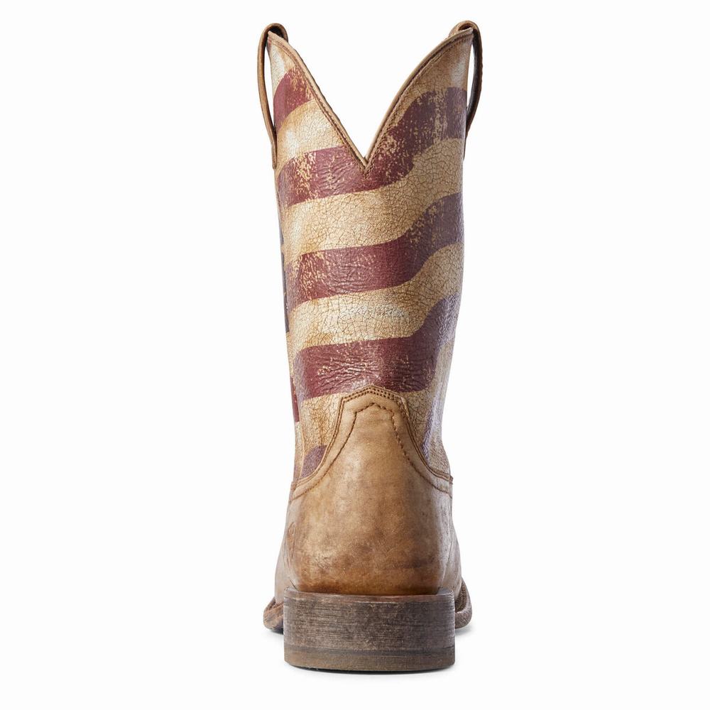 Brown Men's Ariat Circuit Proud Western Boots | 3206-MUFKT