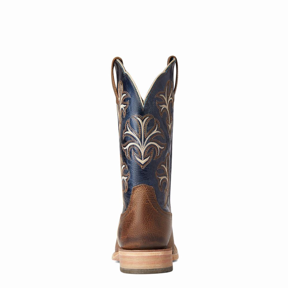 Brown Men's Ariat Cowboss Western Boots | 2946-UDEKG