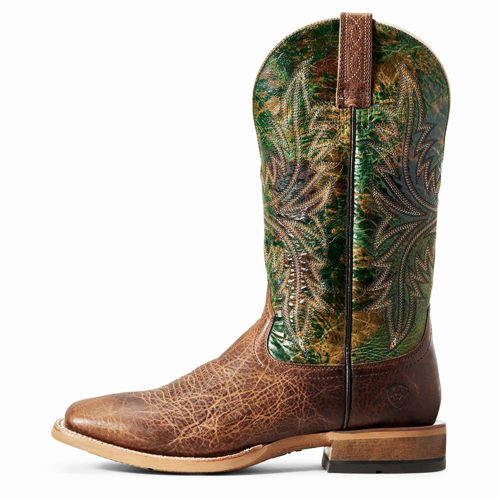 Brown Men's Ariat Cowhand Western Boots | 6293-JQEDY