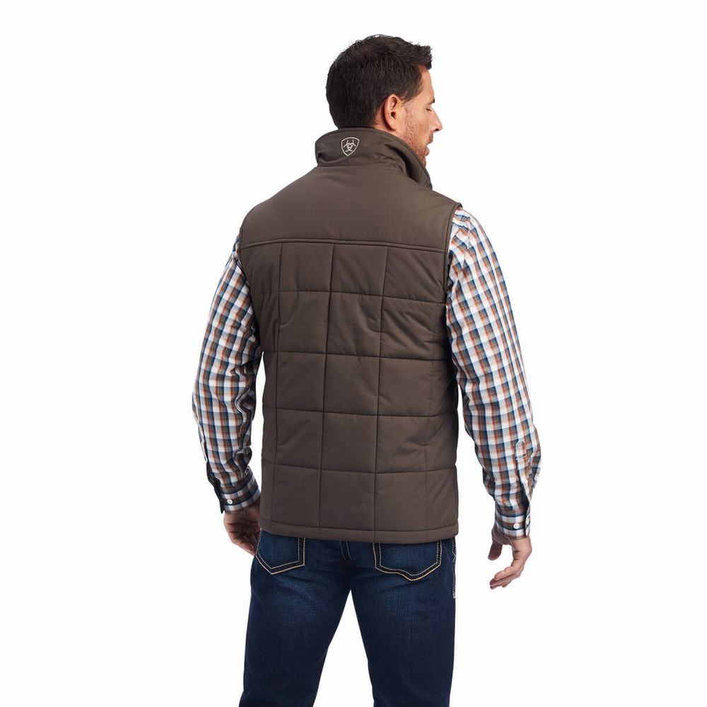 Brown Men's Ariat Crius Insulated Jackets | 3627-BAOEQ