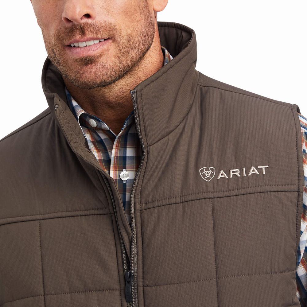 Brown Men's Ariat Crius Insulated Jackets | 3627-BAOEQ