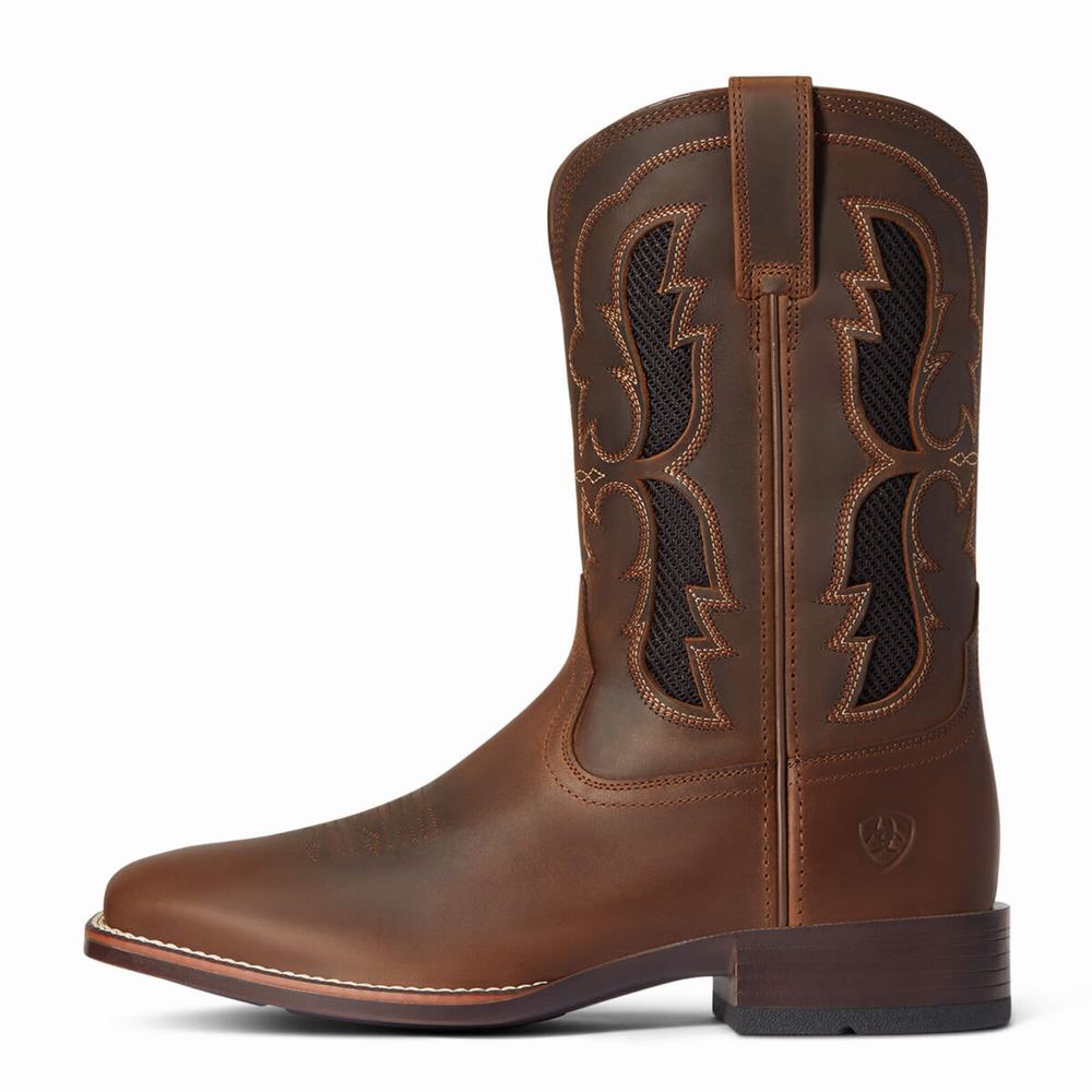 Brown Men's Ariat Dash VentTEK Ultra Western Boots | 3746-QCHOD