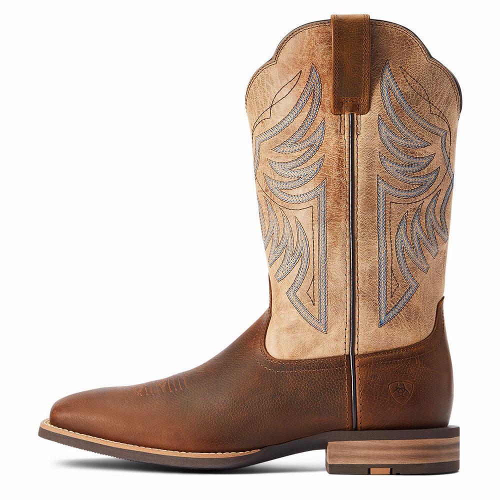 Brown Men's Ariat Everlite Blazin Western Boots | 2103-RZBVJ