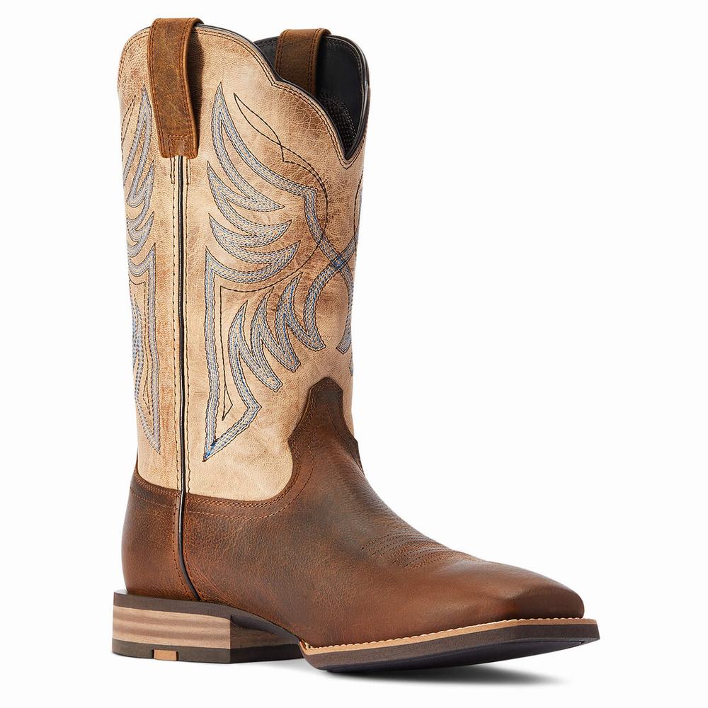 Brown Men's Ariat Everlite Blazin Western Boots | 2103-RZBVJ