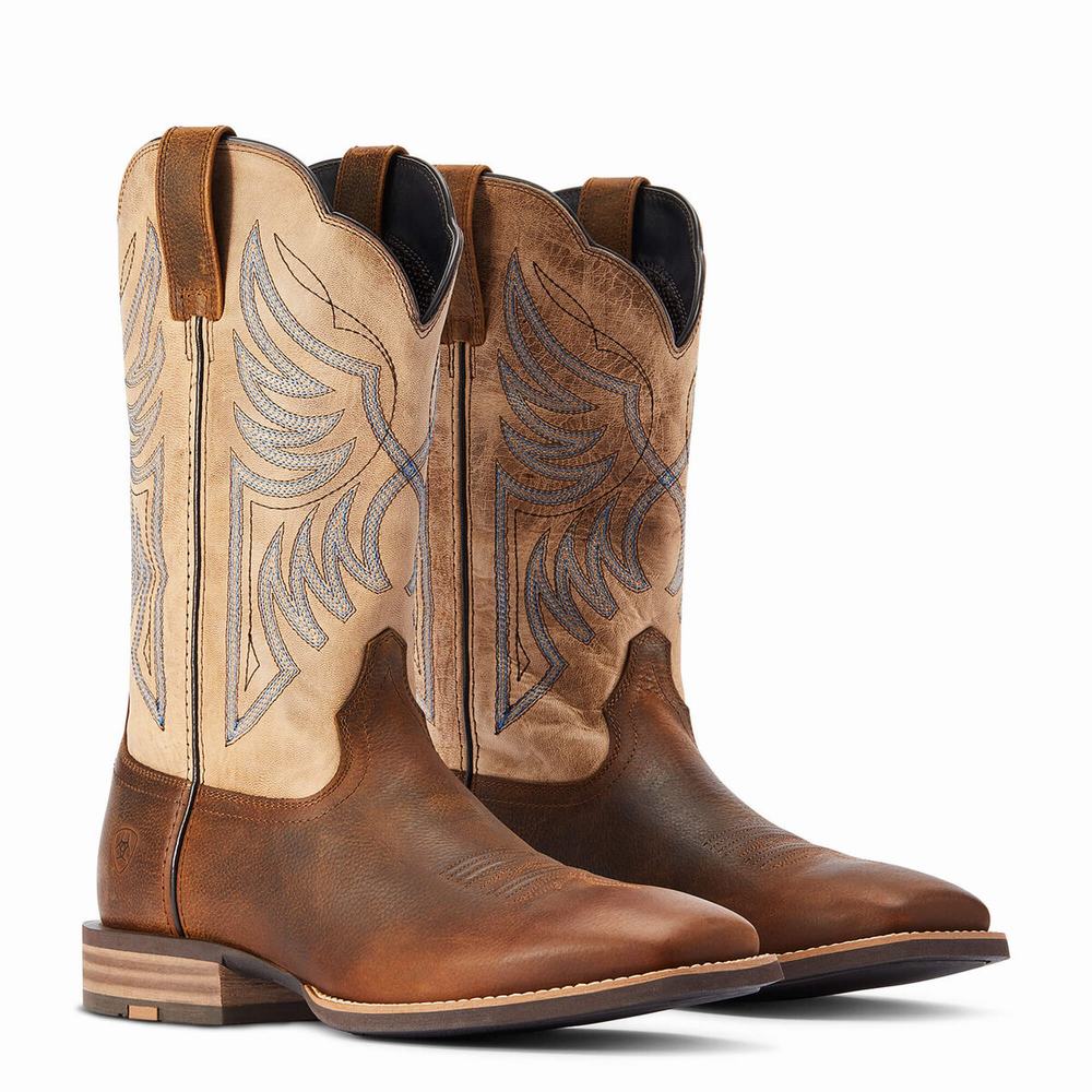 Brown Men's Ariat Everlite Blazin Western Boots | 2103-RZBVJ