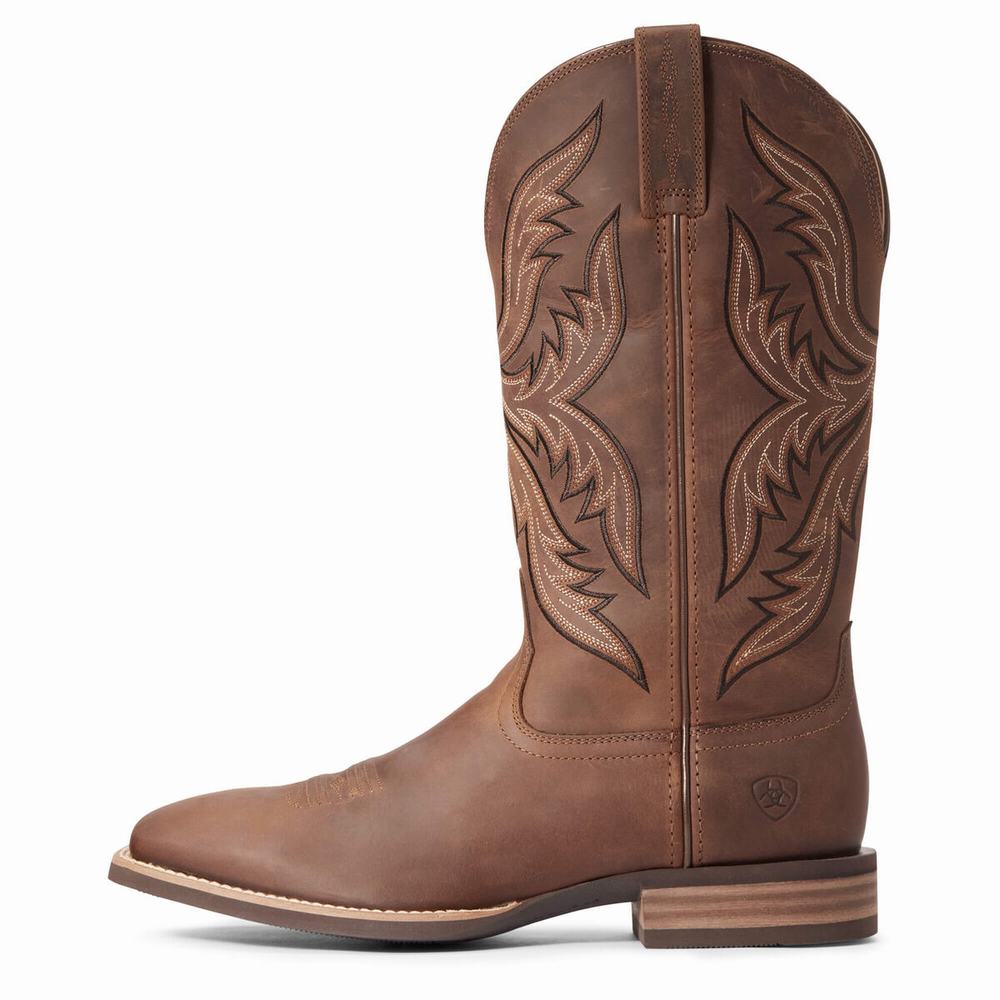 Brown Men's Ariat Everlite Fast Time Western Boots | 2670-LMGZX