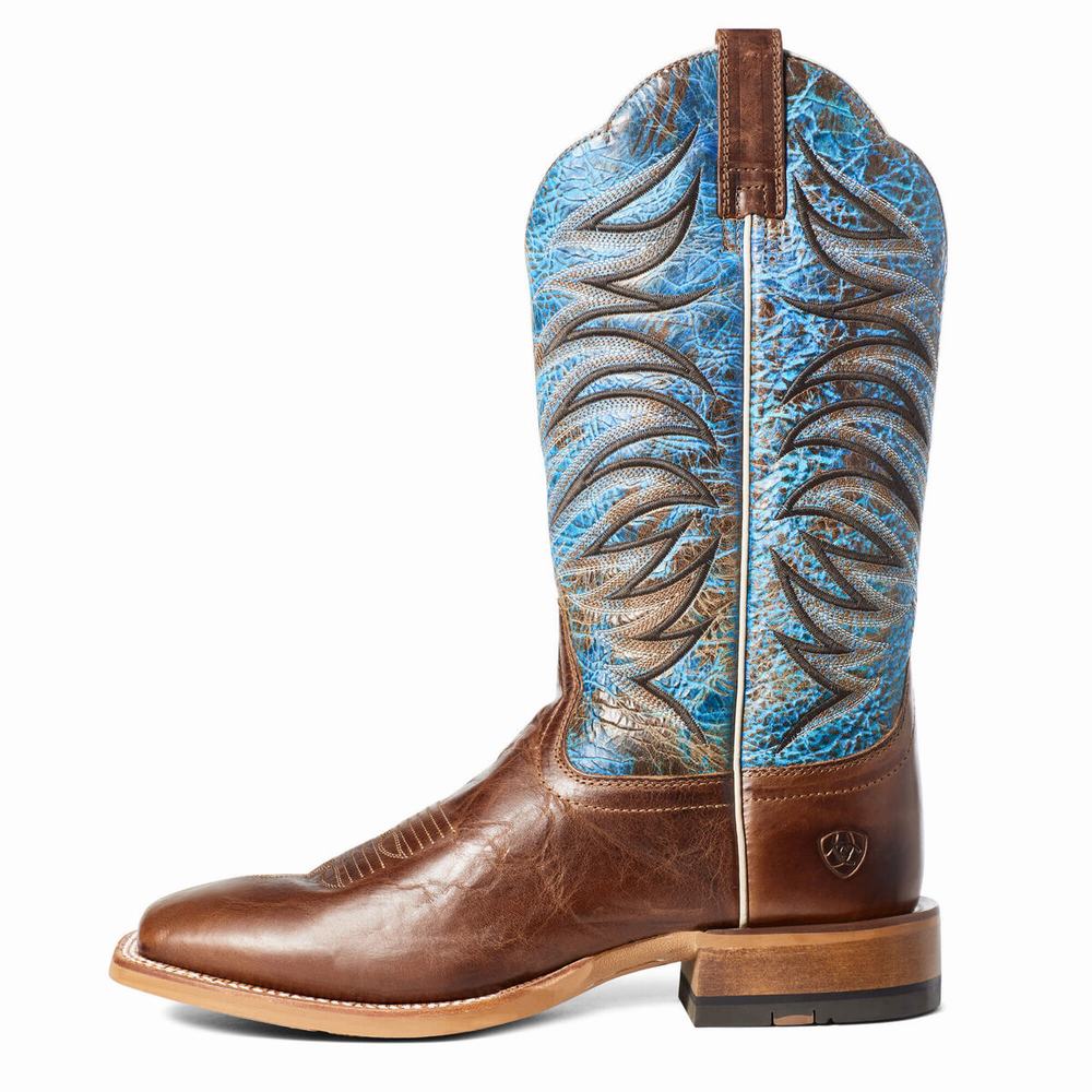 Brown Men's Ariat Firecatcher Western Boots | 2438-YVCAK