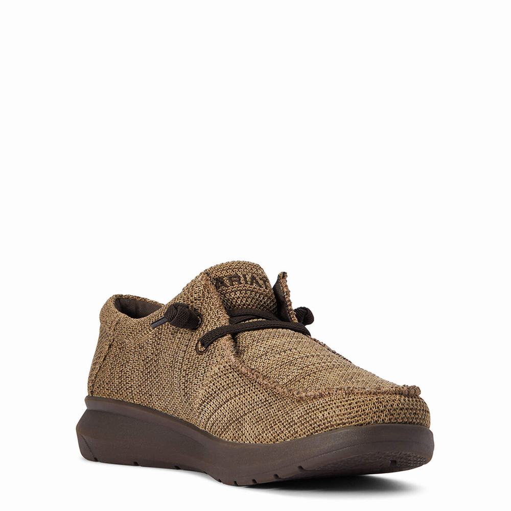 Brown Men's Ariat Hilo Stretch Lace Sneakers | 1095-QKTLW