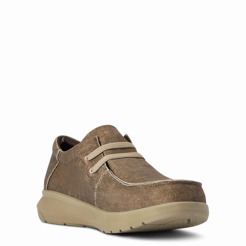 Brown Men's Ariat Hilo Stretch Sneakers | 6571-TJVRY