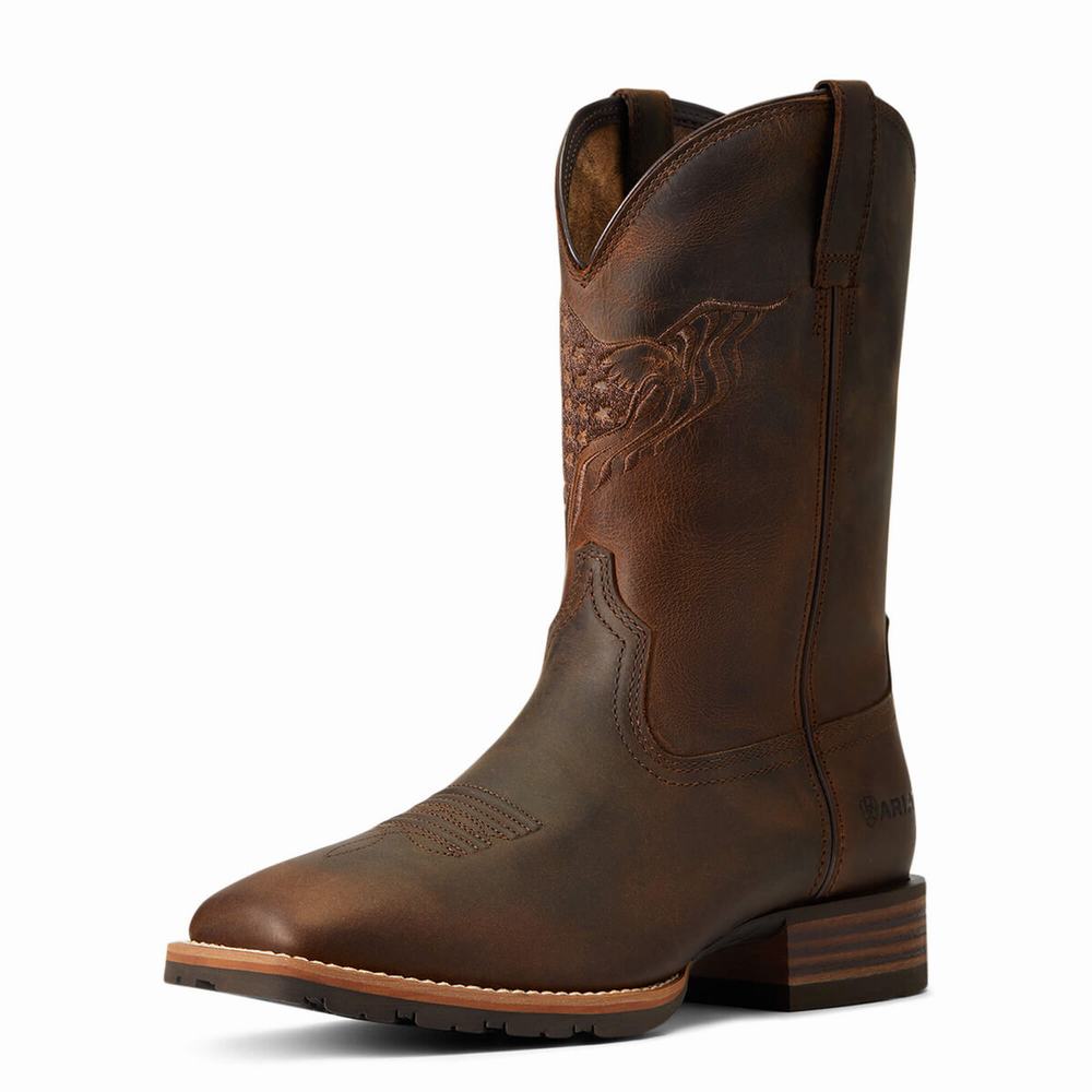 Brown Men\'s Ariat Hybrid Fly High Western Boots | 3087-PJZND