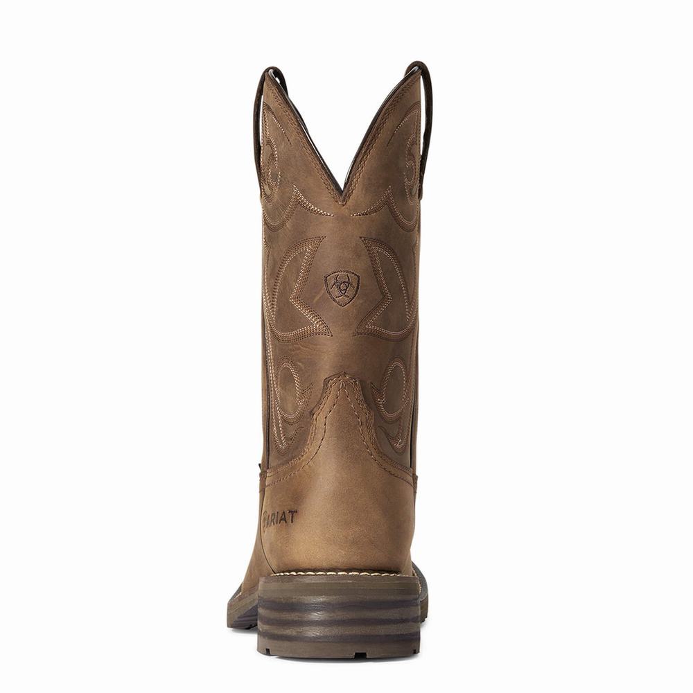 Brown Men's Ariat Hybrid Patriot Waterproof Waterproof Boots | 2175-MXCFK