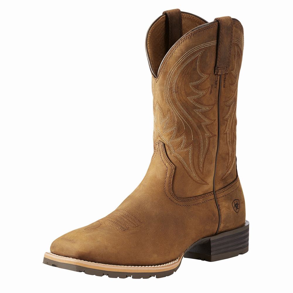 Brown Men\'s Ariat Hybrid Rancher Western Boots | 2681-HLNIR